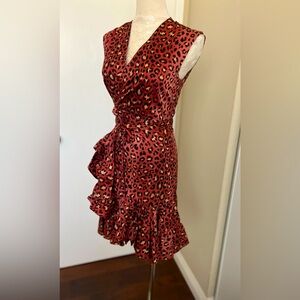 Animal print wrap dress sleeveless size XS/S